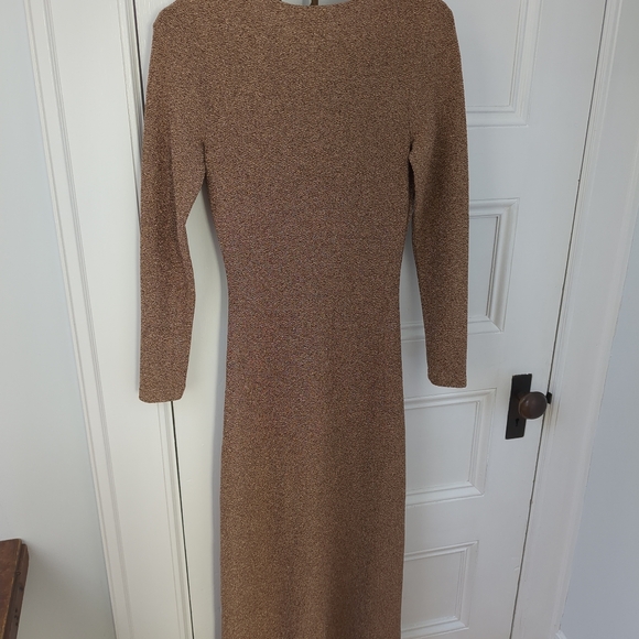 Sézane holiday gold bodycon dress M - Picture 7 of 8